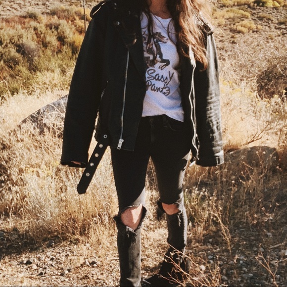 Vintage badass oversized leather motorcycle jacket - Picture 6 of 9